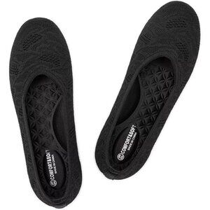 Frank Mully Women’s 6112black Knit Fabric Round Toe Slip On Ballet Flat Shoes